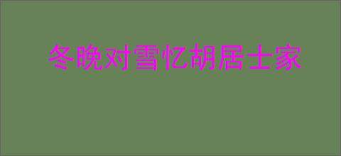 冬晚对雪忆胡居士家