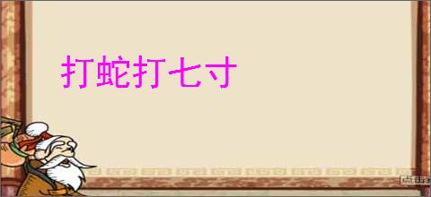 打蛇打七寸